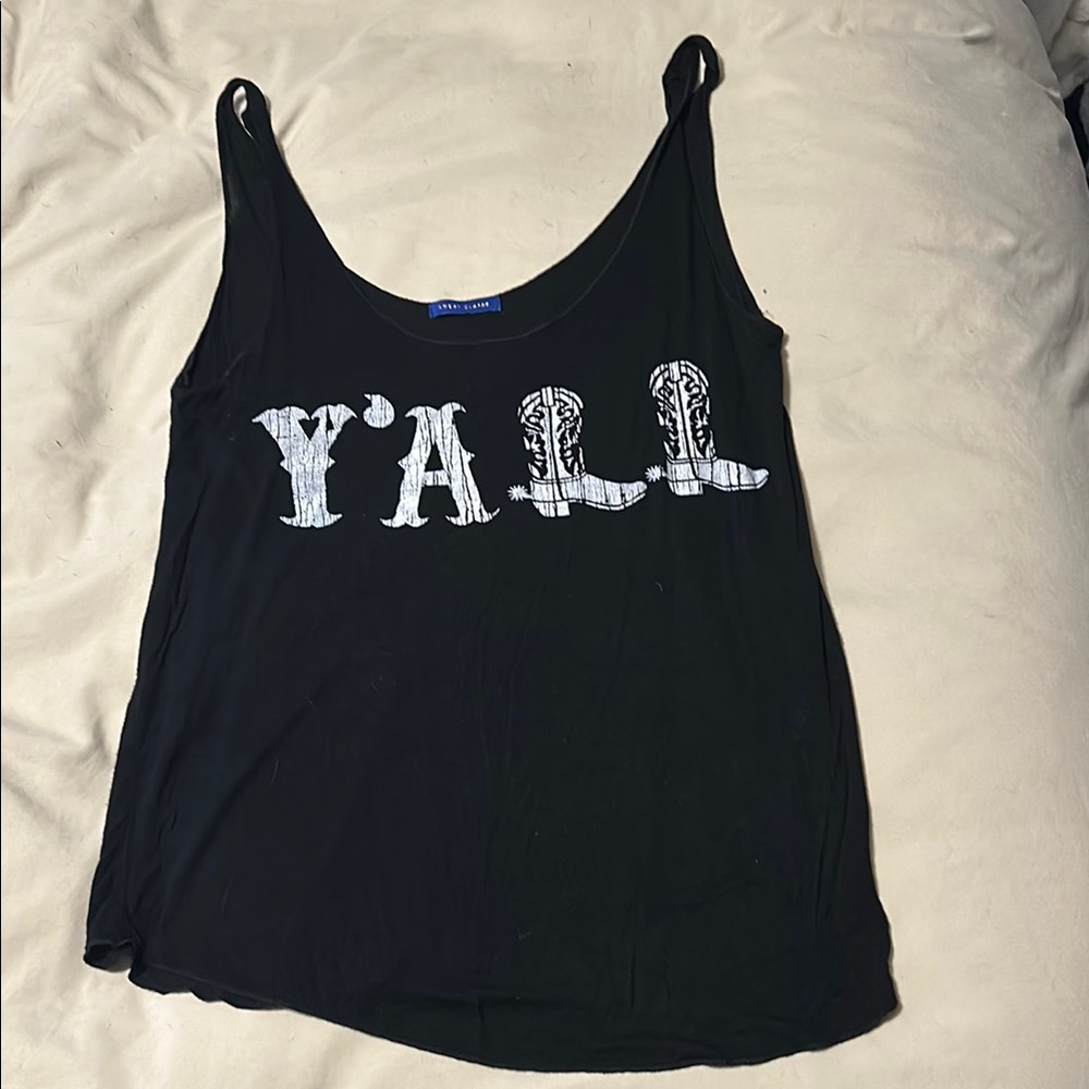 Black Graphic Tank Top